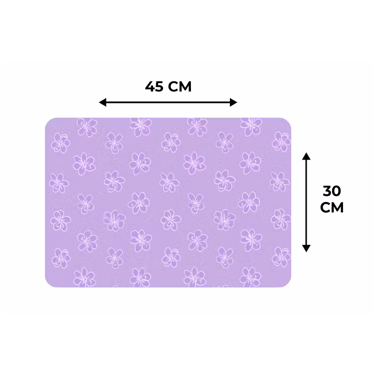 Placemat - 6 stuks - Lila - Botanisch - Bloemen - Handgetekend - Patroon — 3