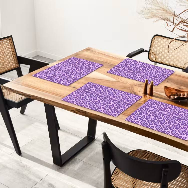Placemat - 6 stuks - Paars - Abstract - Luipaard - Vlekken - Groovy - Patroon — 5