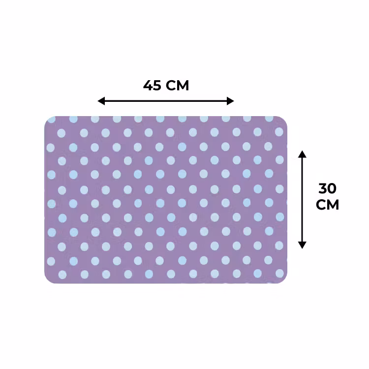 Placemat - 6 stuks - Paars - Blauw - Geometrisch - Stippen - Polka Dot - Patroon — 3