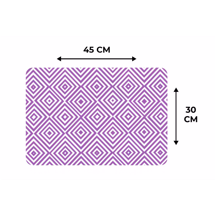 Placemat - 6 stuks - Paars - Geometrisch - Ruiten - Concentrisch - Patroon — 3