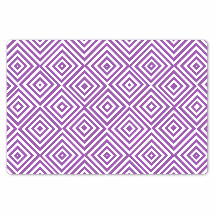 Placemat - 6 stuks - Paars - Geometrisch - Ruiten - Concentrisch - Patroon — 7