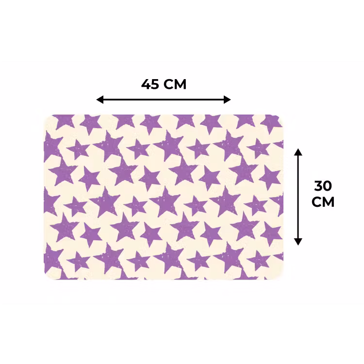 Placemat - 6 stuks - Paars - Geometrisch - Sterren - Stempel - Patroon — 3