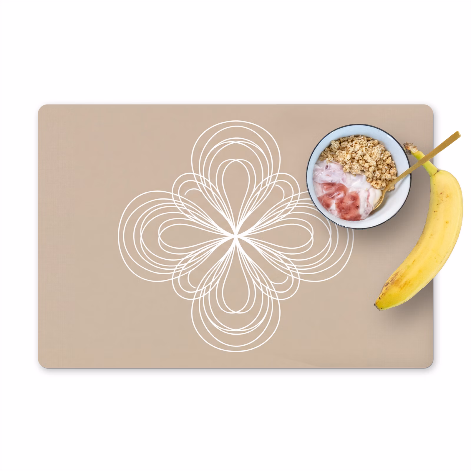 Placemat - 6 stuks - Patroon - Lijnen - Abstract - Minimalistisch - Beige — 1