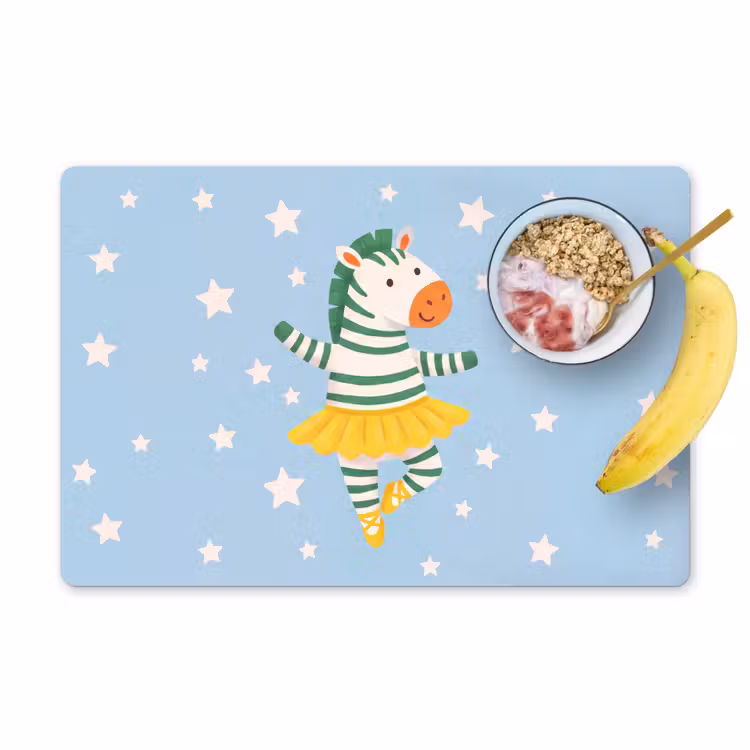 Placemat - 6 stuks - Dieren - Dans - Illustratie - Kinderkamer - Sterren — 1