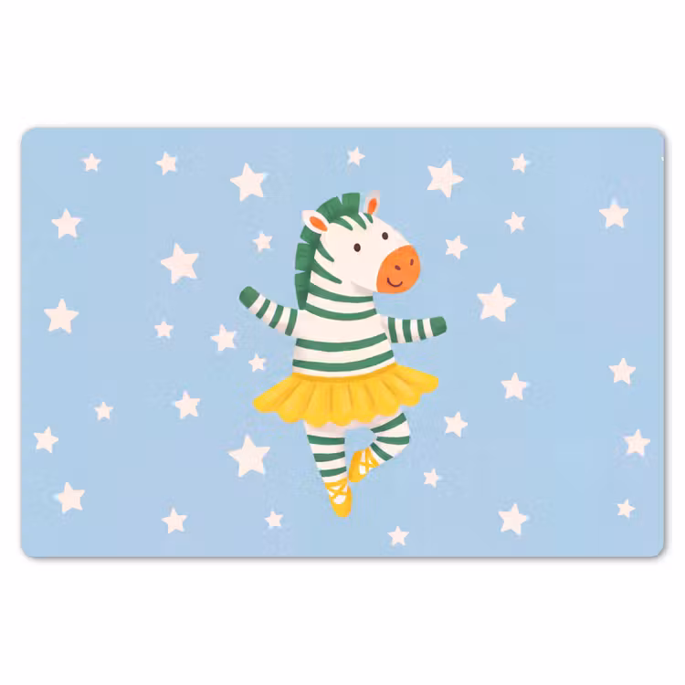 Placemat - 6 stuks - Dieren - Dans - Illustratie - Kinderkamer - Sterren — 7