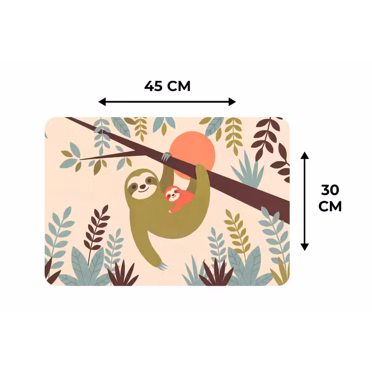 Placemat - 6 stuks - Dieren - Moeder - Baby - Natuur - Groen — 3