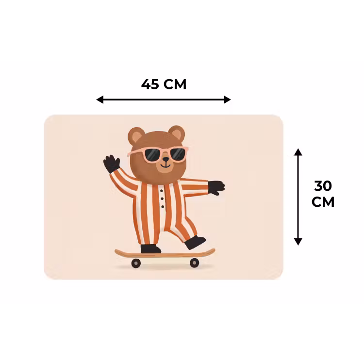 Placemat - 6 stuks - Dieren - Skateboard - Spel - Cartoon - Roze — 3