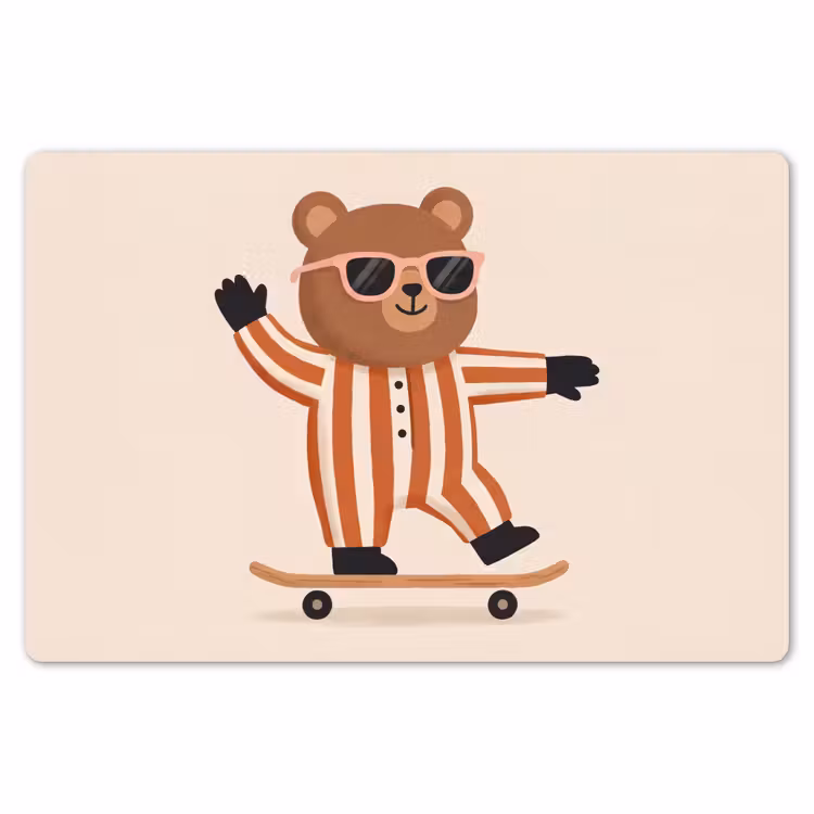 Placemat - 6 stuks - Dieren - Skateboard - Spel - Cartoon - Roze — 7