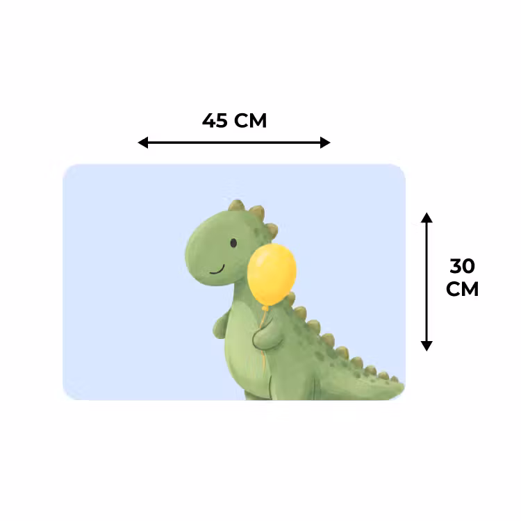Placemat - 6 stuks - Dinosaurus - Ballon - Kinderkamer - Illustratie - Groen — 3