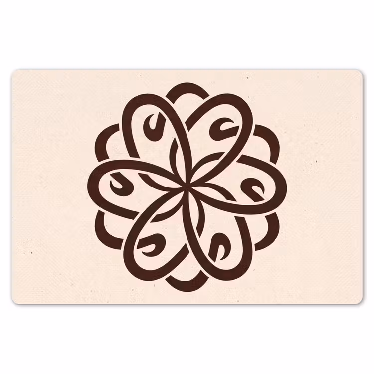 Placemat - 6 stuks - Patroon - Knoop - Abstract - Modern - Bruin — 7