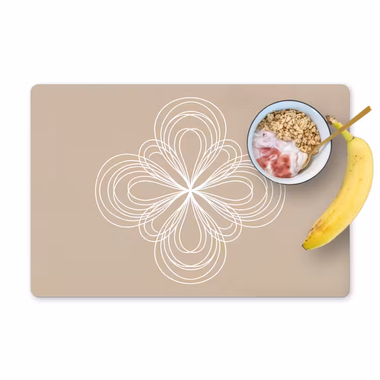 Placemat - 6 stuks - Patroon - Lijnen - Abstract - Minimalistisch - Beige — 1