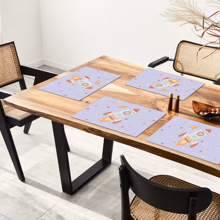 Placemat - 6 stuks - Raket - Ruimte - Planeet - Illustratie — 5