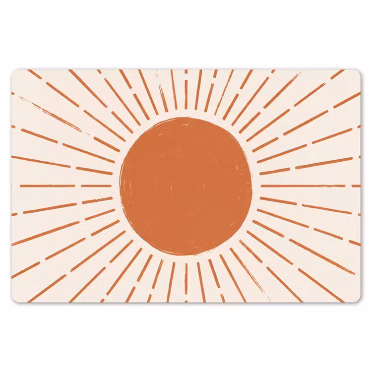 Placemat - 6 stuks - Zon - Stralen - Abstract - Terracotta - Modern — 7