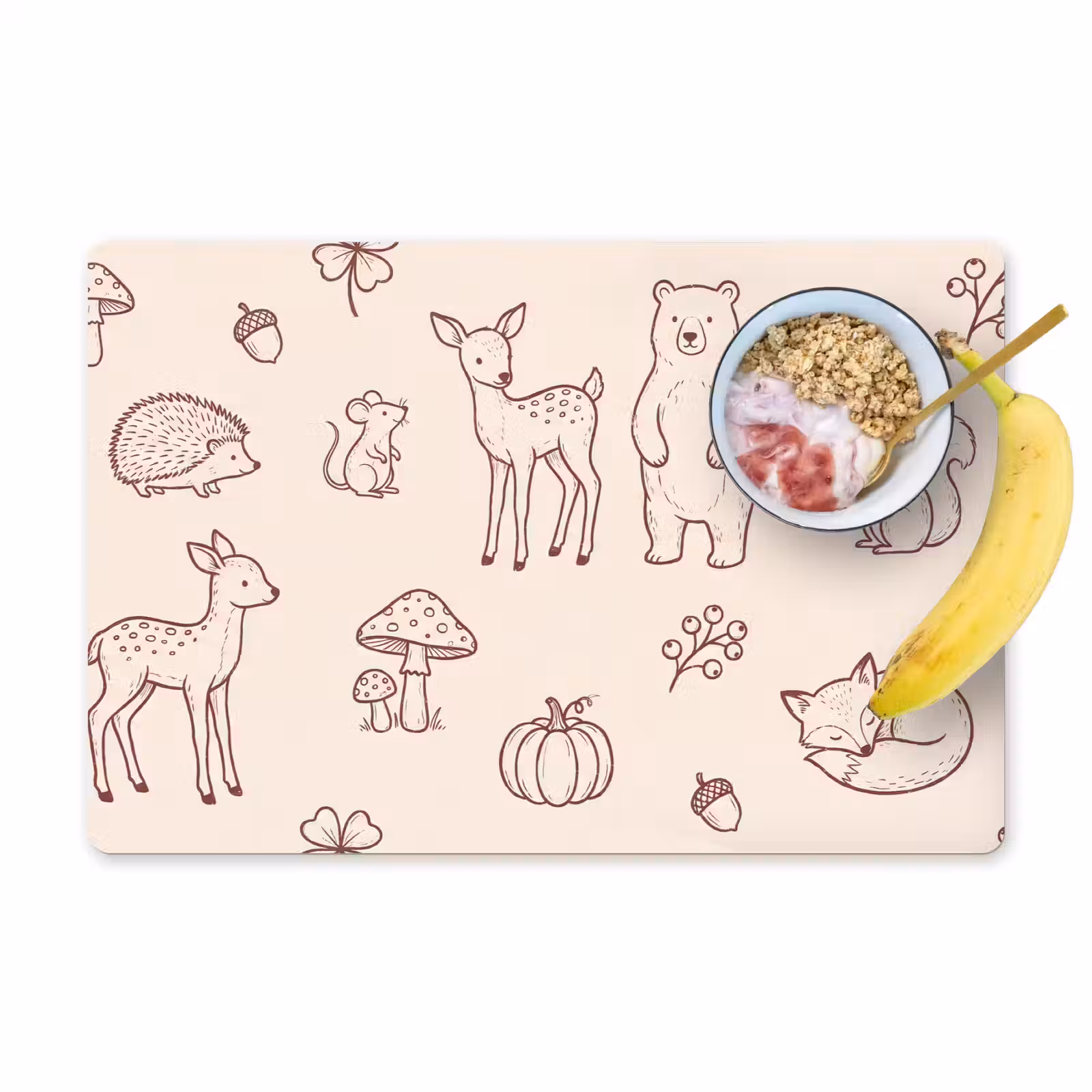 Placemat - 6 stuks - Dieren - Bos - Natuur - Schets - Patroon — 1