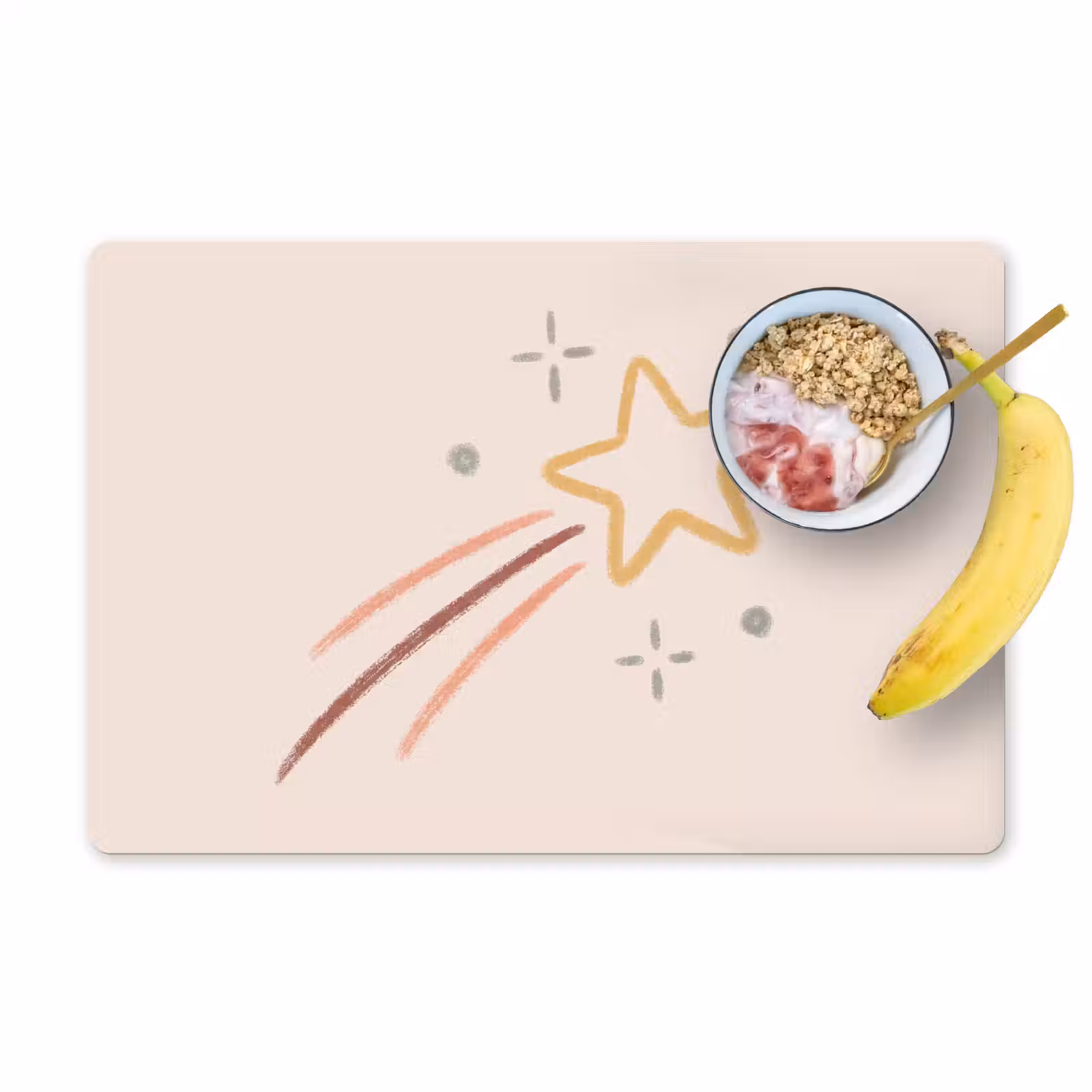 Placemat - 6 stuks - Ster - Vallend - Illustratie - Pastel — 1