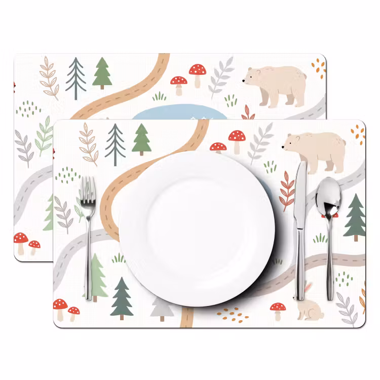 Placemat - 6 stuks - Dieren - Bos - Illustratie — 2
