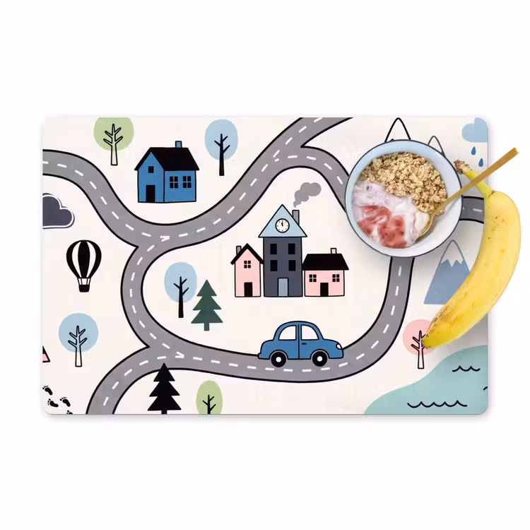 Placemat - 6 stuks - Kaart - Stad - Kindvriendelijk — 1