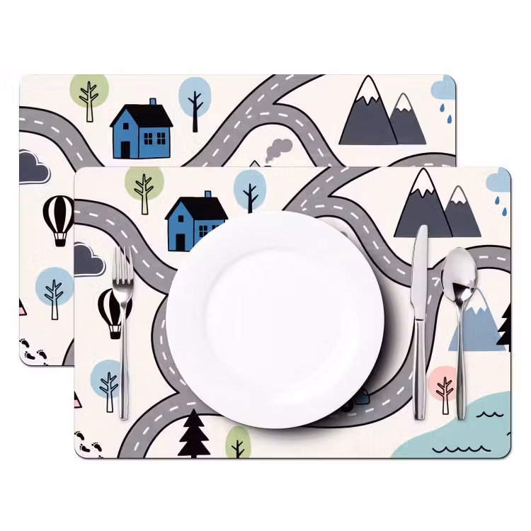Placemat - 6 stuks - Kaart - Stad - Kindvriendelijk — 2