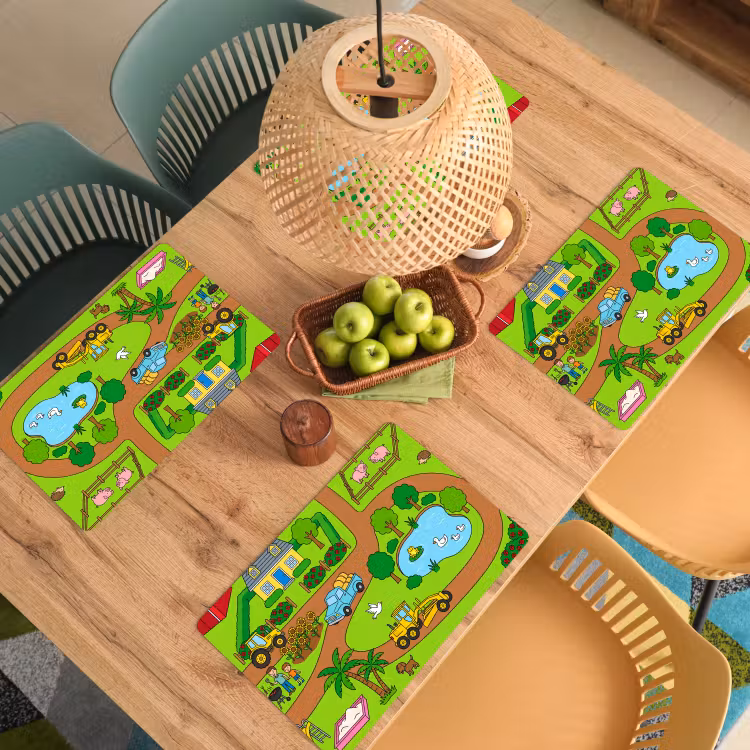 Placemat - 6 stuks - Platteland - Dieren - Cartoon — 6