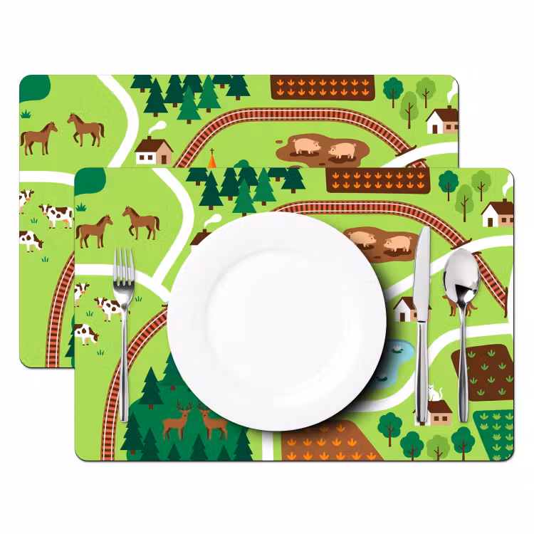 Placemat - 6 stuks - Platteland - Dieren - Illustratie — 2