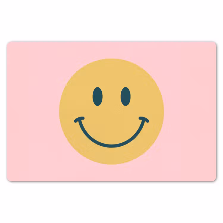 Placemat - 6 stuks - Smiley - Geel - Roze - Symbool - Minimalistisch — 7