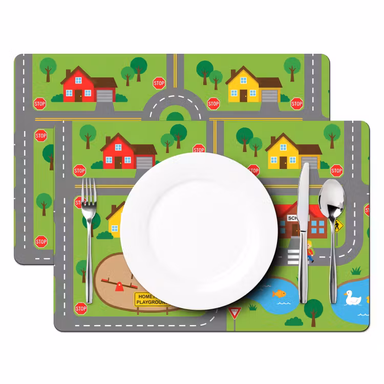 Placemat - 6 stuks - Stad - Wegen - Cartoon — 2