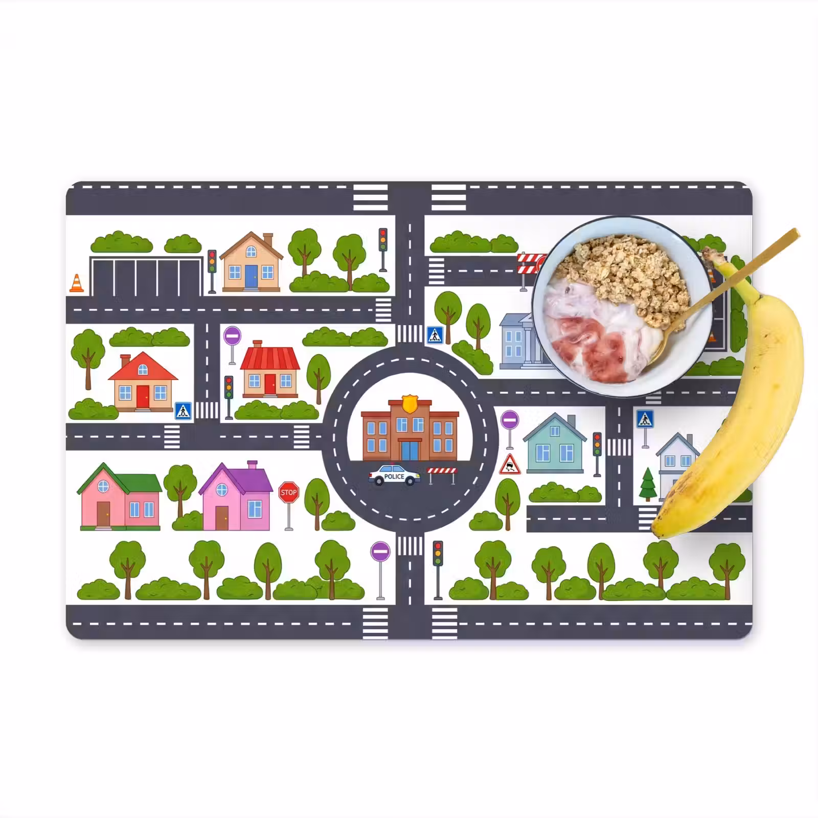 Placemat - 6 stuks - Stad - Plattegrond - Illustratie — 1