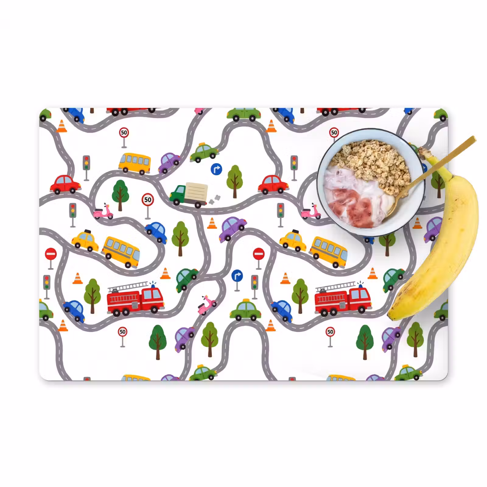Placemat - 6 stuks - Voertuig - Weg - Patroon — 1