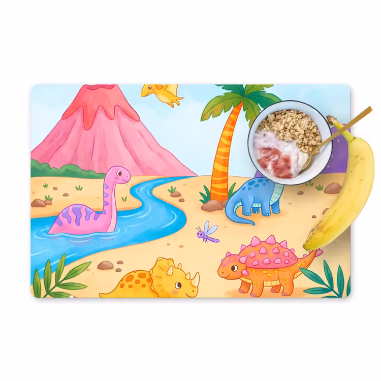 Placemat - 6 stuks - Dinosaurus - Jungle - Illustratie — 1