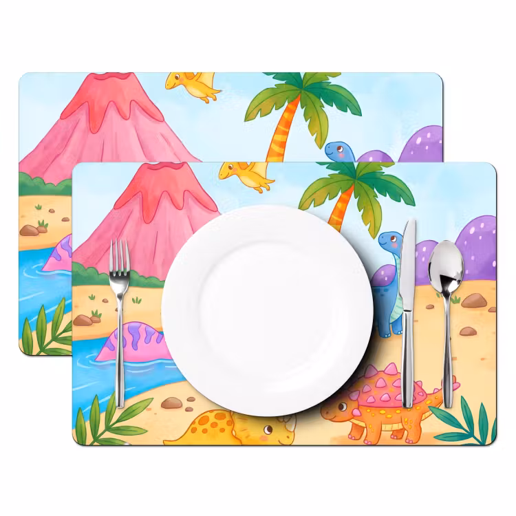 Placemat - 6 stuks - Dinosaurus - Jungle - Illustratie — 2