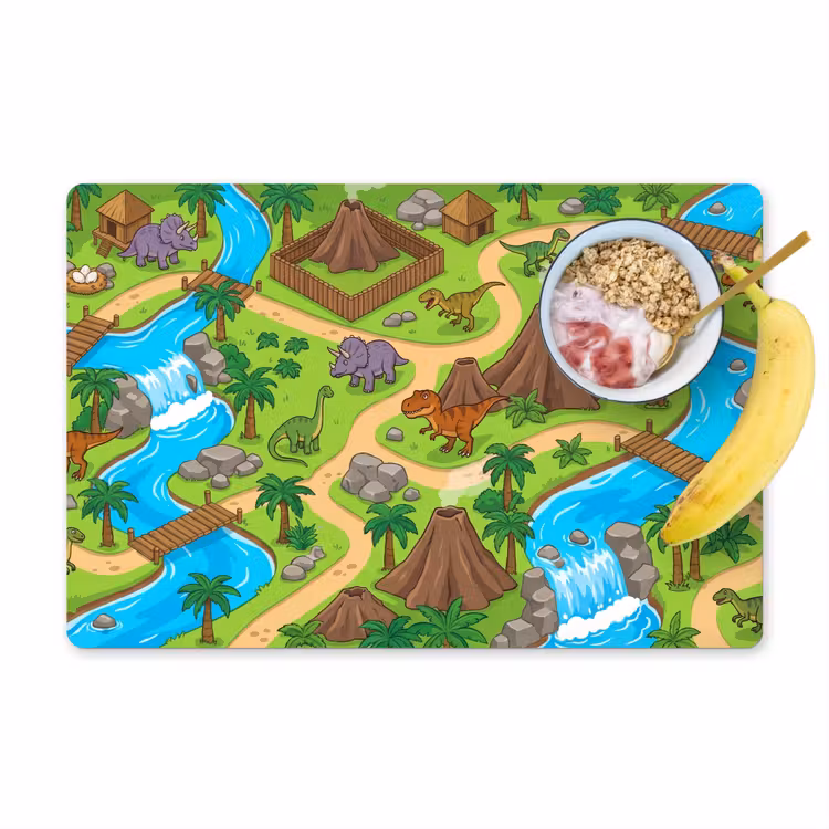 Placemat - 6 stuks - Dinosaurus - Landschap - Cartoon — 1