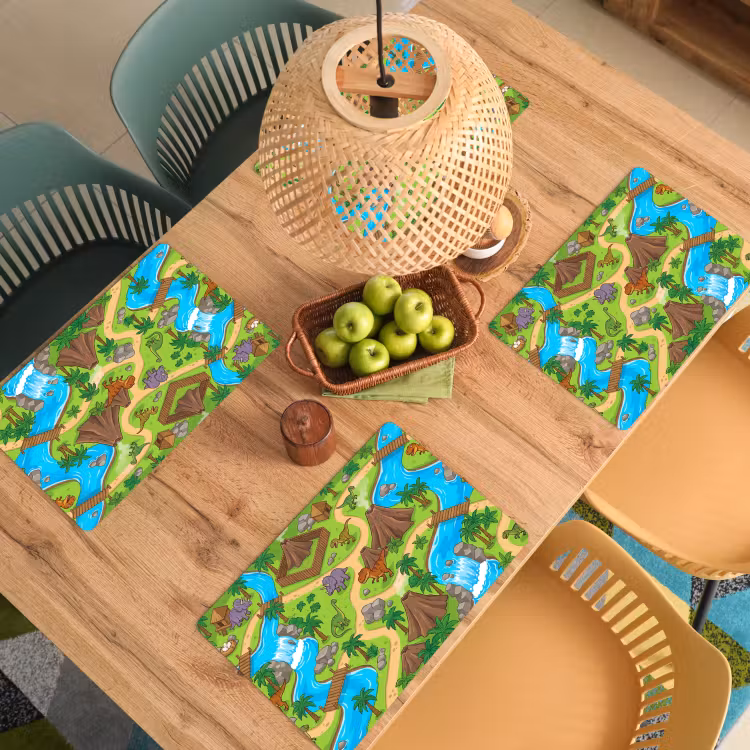 Placemat - 6 stuks - Dinosaurus - Landschap - Cartoon — 6
