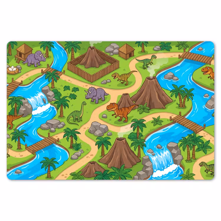 Placemat - 6 stuks - Dinosaurus - Landschap - Cartoon — 7