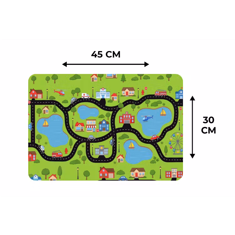 Placemat - 6 stuks - Dorp - Wegen - Cartoon — 3