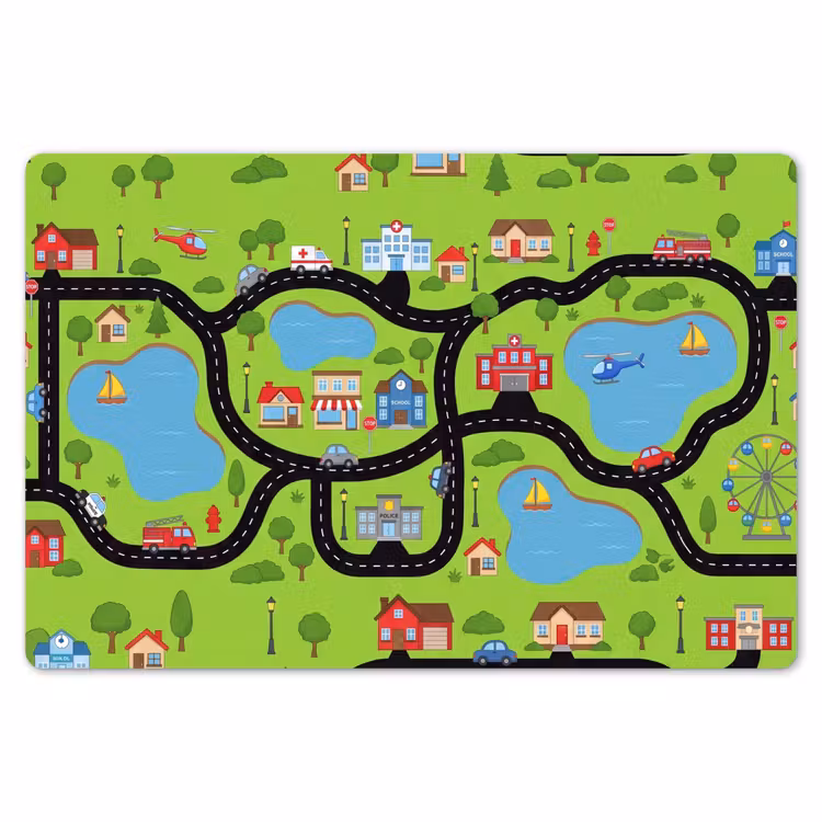 Placemat - 6 stuks - Dorp - Wegen - Cartoon — 7