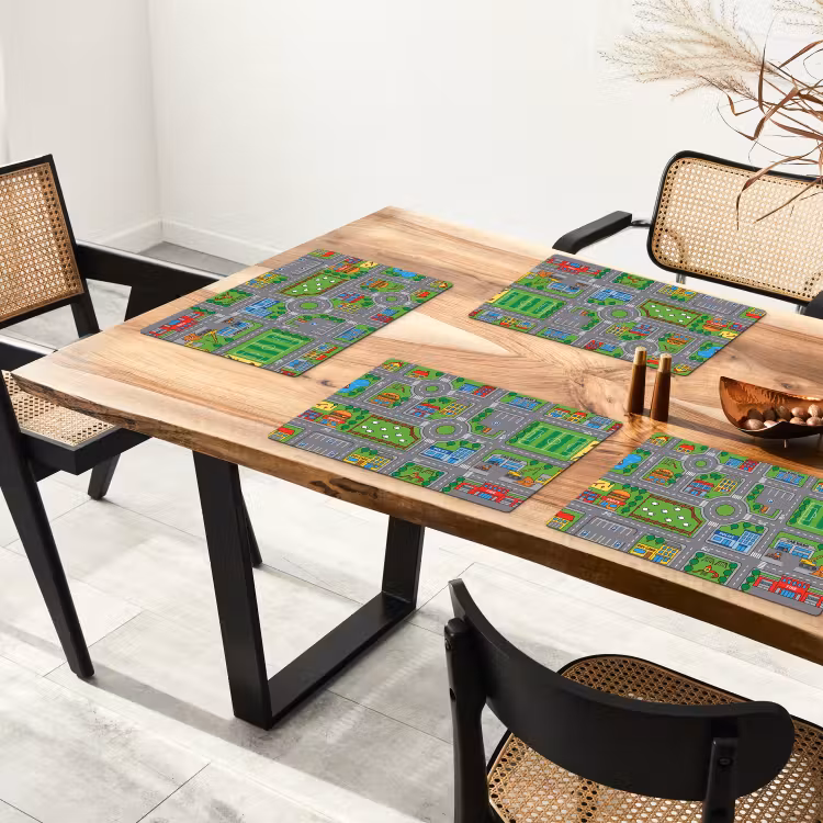 Placemat - 6 stuks - Gebouwen - Straten - Kinderlijk — 5