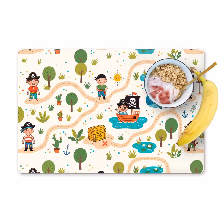 Placemat - 6 stuks - Kaart - Piraat - Avontuur — 1