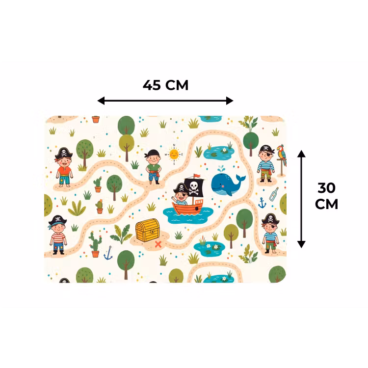 Placemat - 6 stuks - Kaart - Piraat - Avontuur — 3