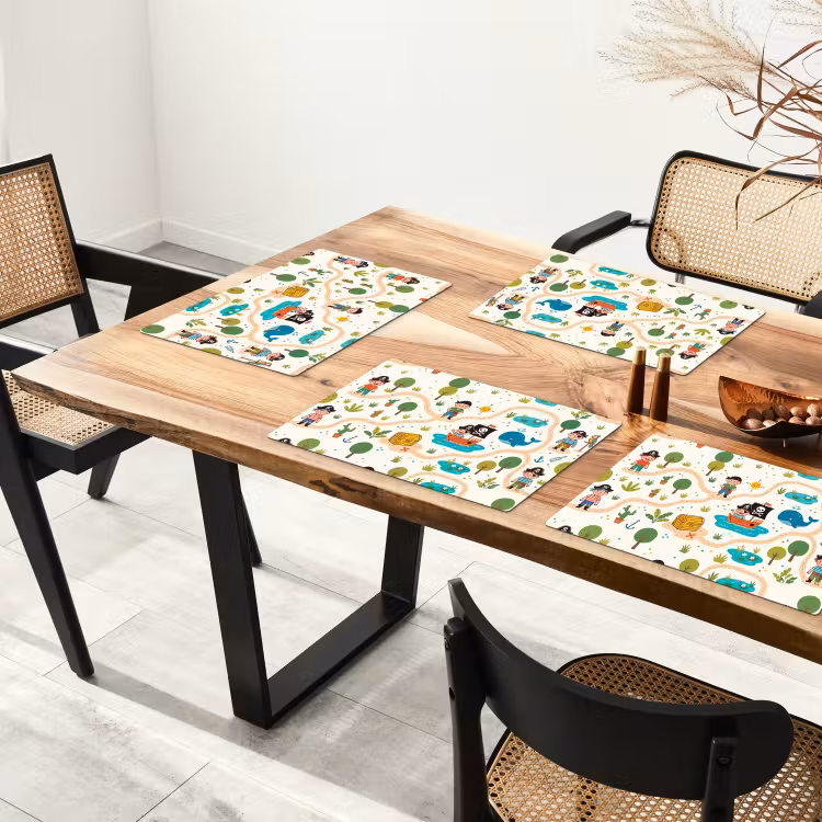 Placemat - 6 stuks - Kaart - Piraat - Avontuur — 5