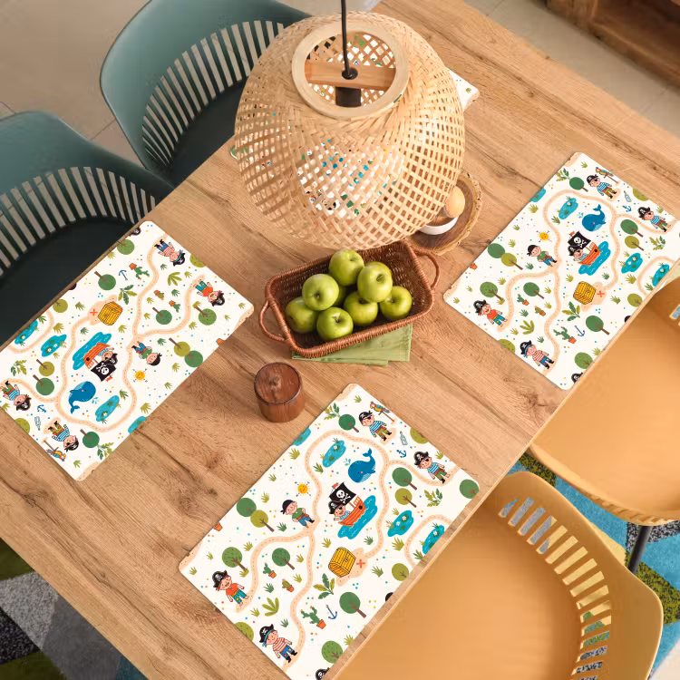 Placemat - 6 stuks - Kaart - Piraat - Avontuur — 6