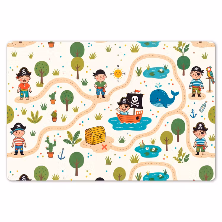 Placemat - 6 stuks - Kaart - Piraat - Avontuur — 7