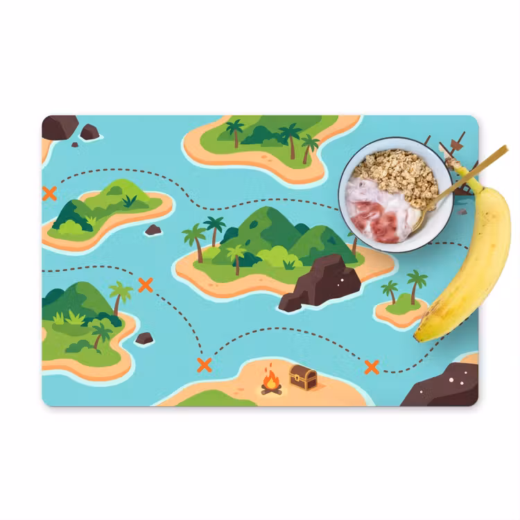 Placemat - 6 stuks - Schatkaart - Eilanden - Tropisch — 1