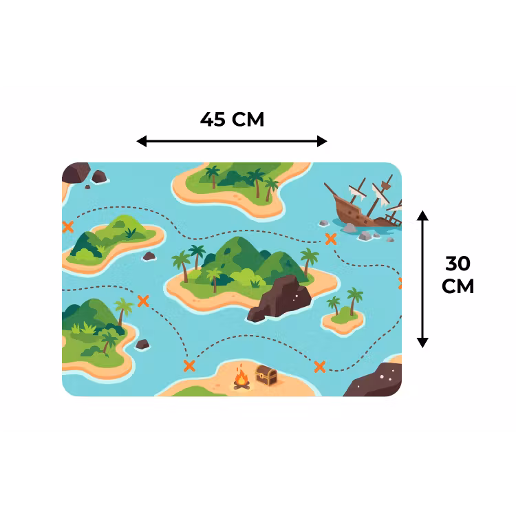 Placemat - 6 stuks - Schatkaart - Eilanden - Tropisch — 3