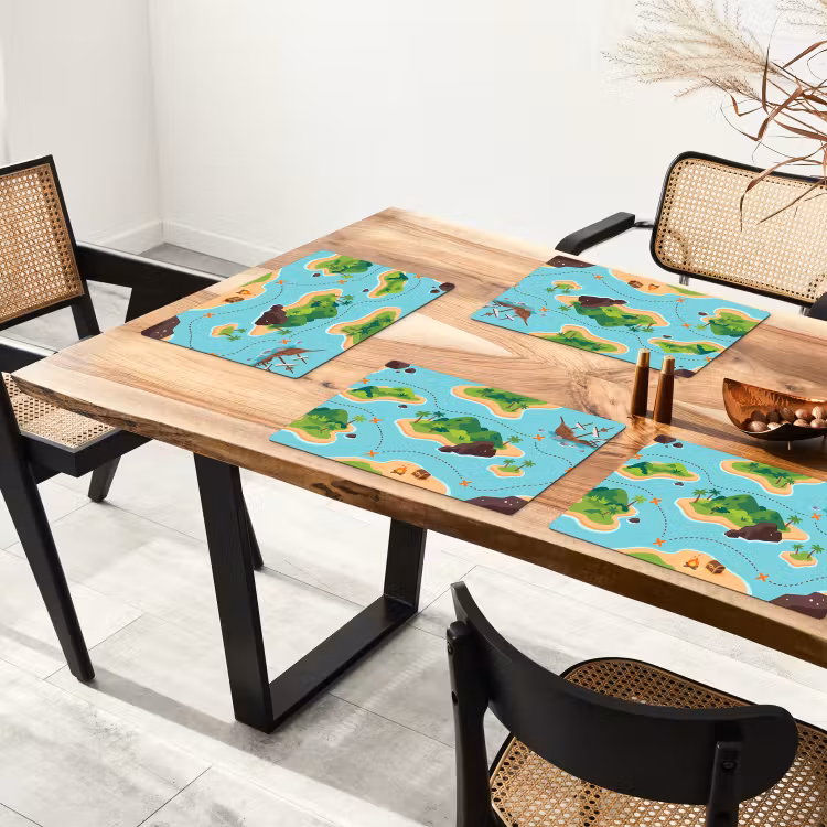 Placemat - 6 stuks - Schatkaart - Eilanden - Tropisch — 5
