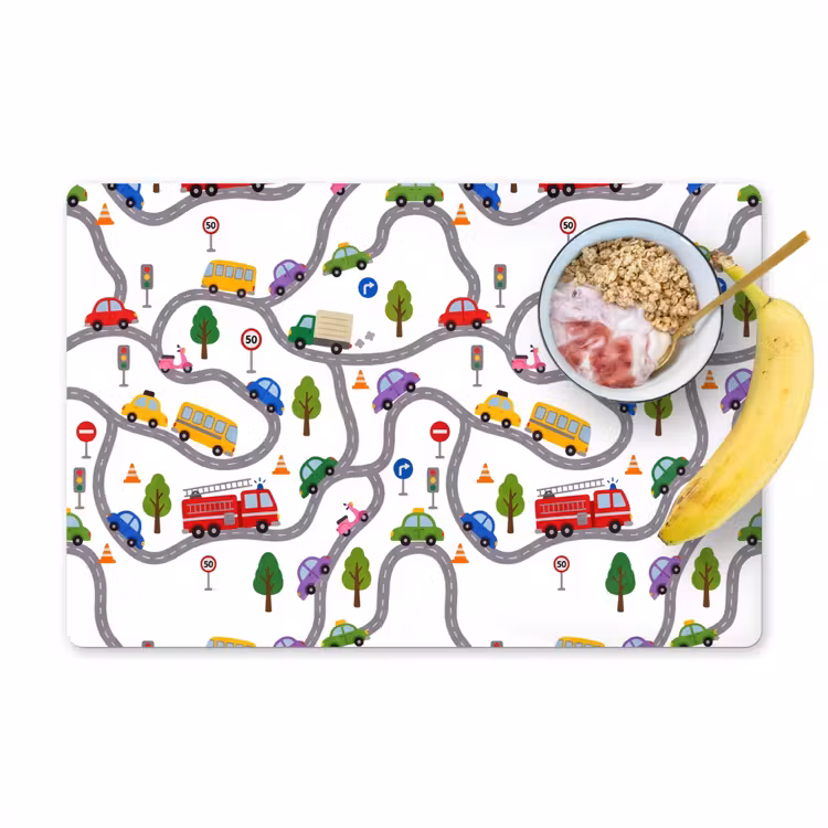 Placemat - 6 stuks - Voertuig - Weg - Patroon — 1