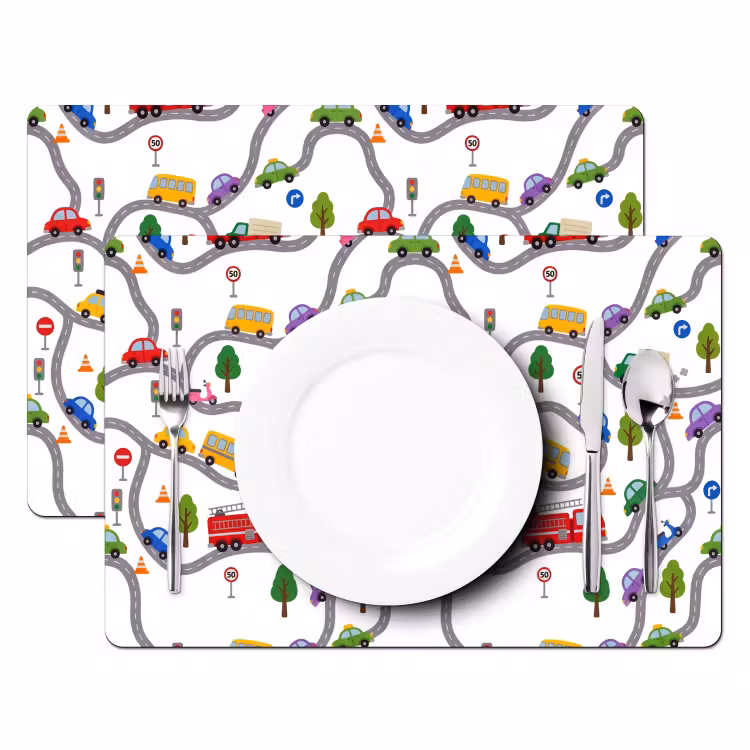 Placemat - 6 stuks - Voertuig - Weg - Patroon — 2