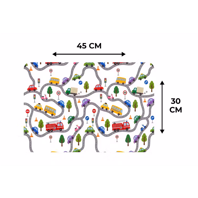 Placemat - 6 stuks - Voertuig - Weg - Patroon — 3