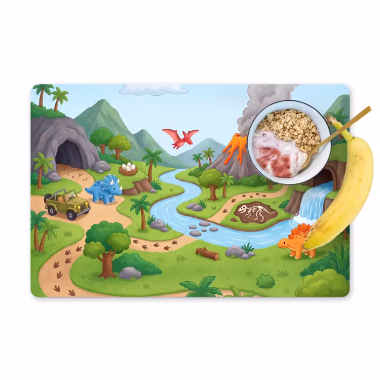 Placemat - 6 stuks - Vulkaan - Lava - Prehistorie — 1