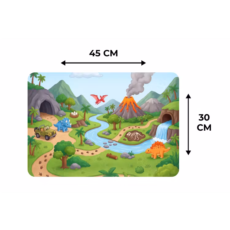 Placemat - 6 stuks - Vulkaan - Lava - Prehistorie — 3