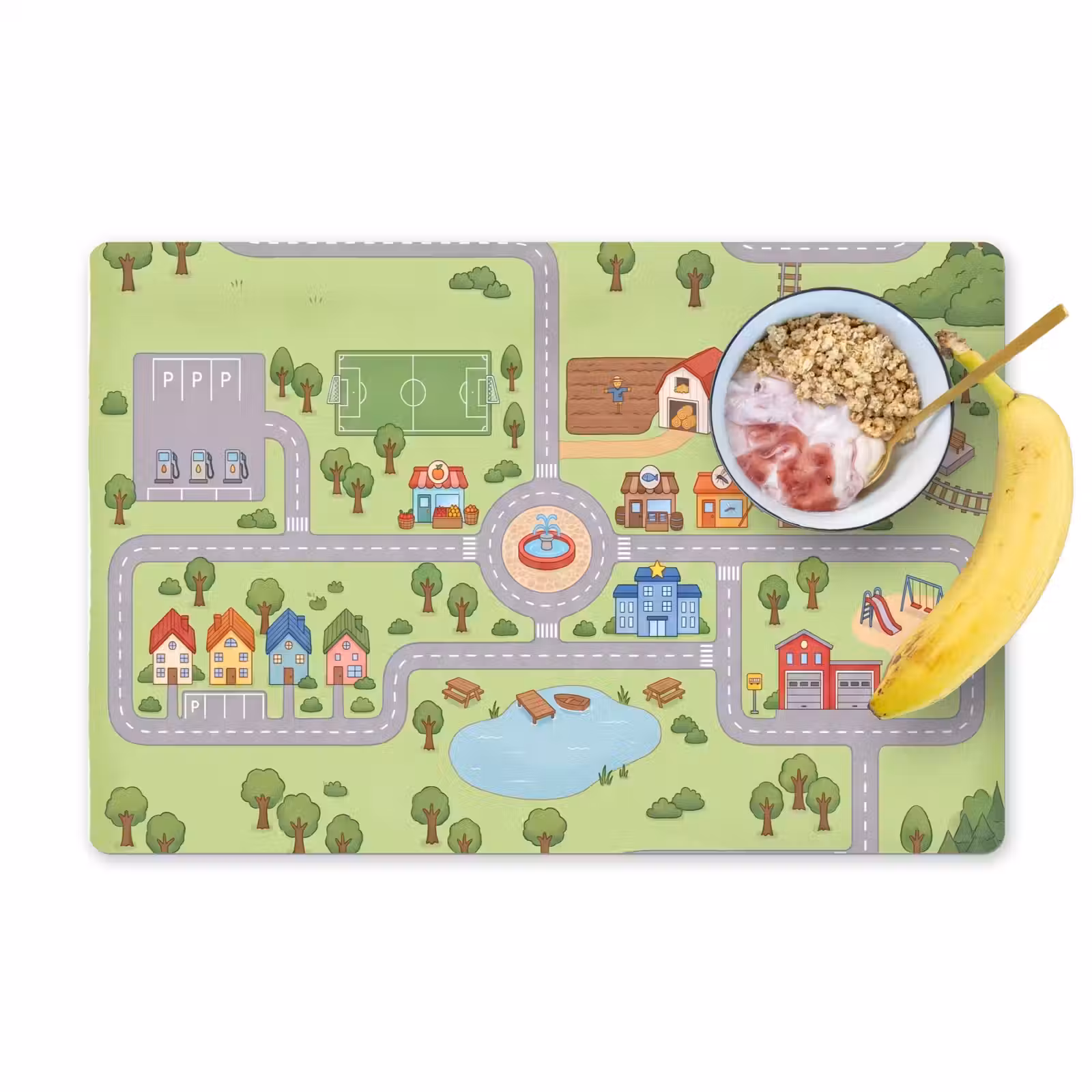 Placemat - 6 stuks - Plattegrond - Dorp - Kind — 1